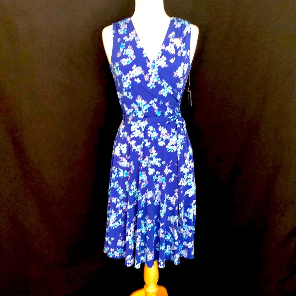 NWT Jessica Howard Blue Floral Dress - Picture 2 of 7